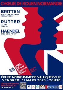 Concert musique anglaise : Britten, Rutter, Haendel… - Vendredi 31 mars 2023 - église N.D. de Valliquerville